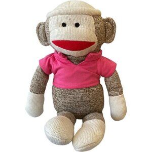 Kohls Cares 2012 Sock Monkey Pink Shirt Stuffed Animal Plush